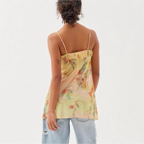 Urban Outfitters UO Angelic Longline Flyaway Sheer Floral Cami Tank Flowy Small* - Picture 2 of 11